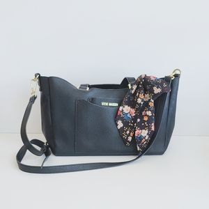 Steve Madden faux leather purse with floral knot